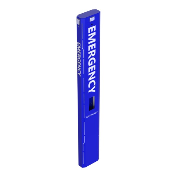 108" Rectangular Emergency Call Tower Stand With 2N IP Station and Axis F-34 Compatibility (Blue) - Pad Mount