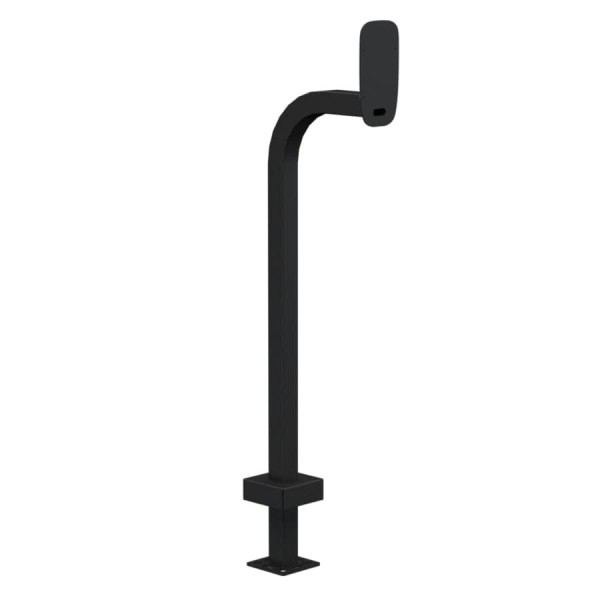 44" Steel Gooseneck Pedestal with 12" Curved Neck for ButterflyMX 8" Surface Video Intercom (Powder-Coated Black) 