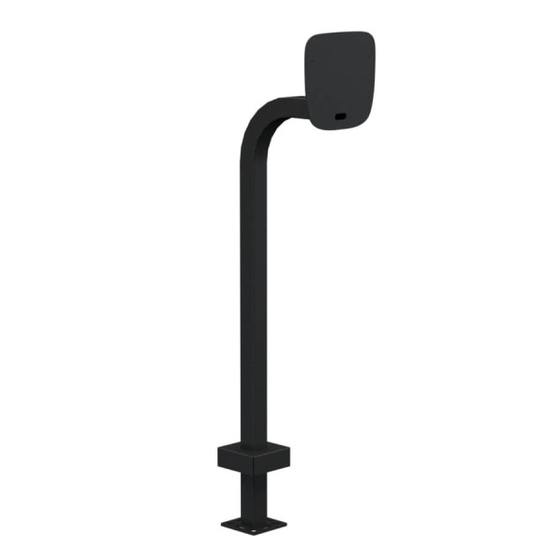 44" Steel Gooseneck Pedestal with 12" Curved Neck for ButterflyMX 12" Surface Video Intercom (Powder-Coated Black) - 22PE1-BUT-03-CRS