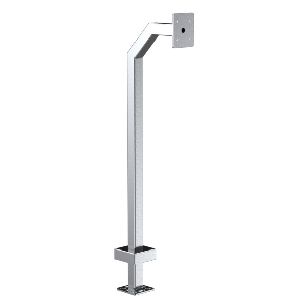 48" Stainless Steel Gooseneck Pedestal for Security Brands Ridge Keypad - 22PE1-SECB-01-304