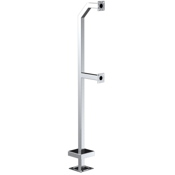 72" Dual Height Stainless Pedestal - Single Channel - 22PE2-EBMU-01-304