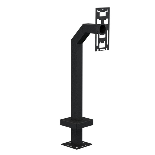 42" Steel Gooseneck Pedestal for 2N IP Style (Powder-Coated Black)  