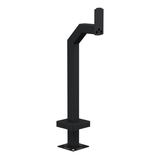42" Steel Gooseneck Pedestal for 2N IP Base (Powder-Coated Black) -33PE1-2N IP-02-CRS