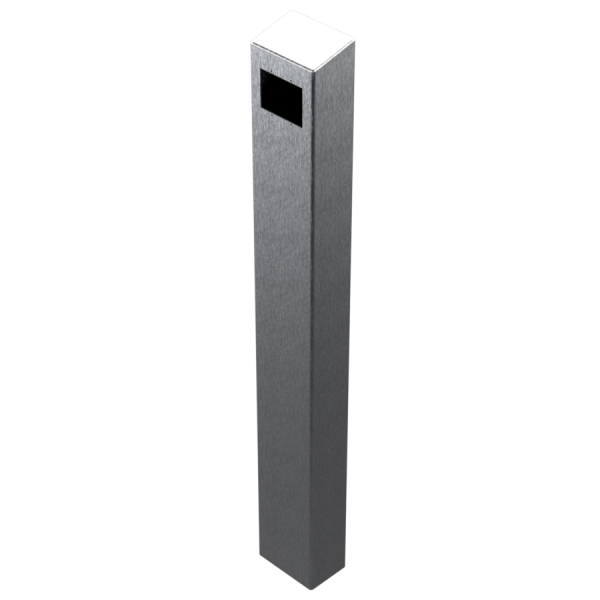 47" Stainless Steel Rectangular Tapered Top Tower Pedestal for Double Gang Cutout (Brushed Stainless) Pad-Mount - 64TOW-PPRO-02-304 (Default)