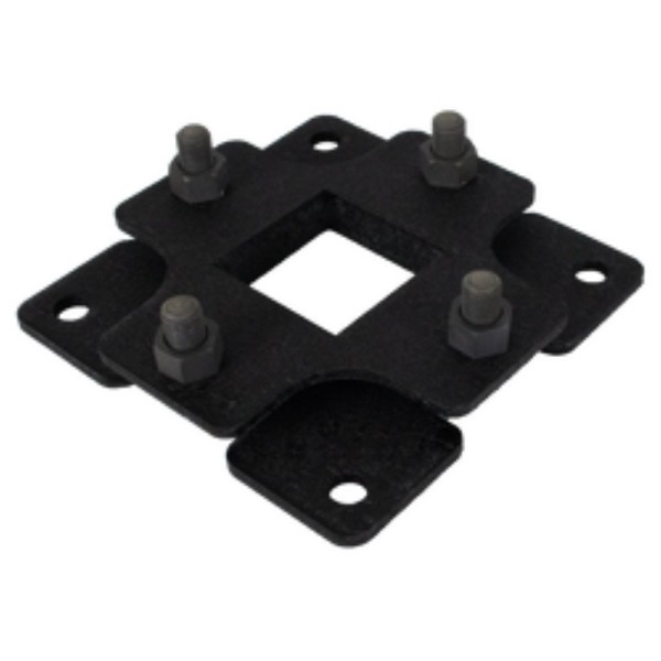 8" X 8" Steel Break Away Base Plate for 3" Sq. and 4" Sq. Gooseneck Pedestals (Powder-Coated Black) - 88BRE-PRO-01-CRS