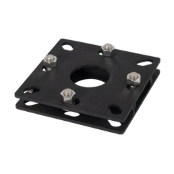 8" X 8" Steel Lay-Down Base Plate for 3" Sq. and 4" Sq. Gooseneck Pedestals (Powder-Coated Black) - 88LAY-PRO-01-CRS