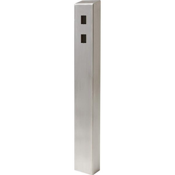 47" ADA Compliant Stainless Steel Square Architectural Tower Pedestal With Two Single Gang Cutouts (Pad-Mount) ADA-SS-TWR-47x4x6-2