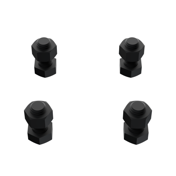 1/2" Nylon Bolts and Nuts for Break Away Bolt Kit (Powder-Coated Black) - SHEAR-500