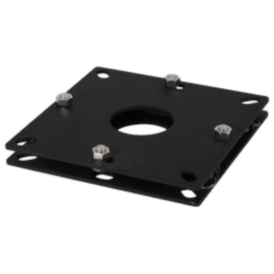 12" X 12" Steel Lay-Down Base Plate for 4" x 4" Gooseneck Pedestals (Powder-Coated Black) - 1212LAY-PRO-01-CRS