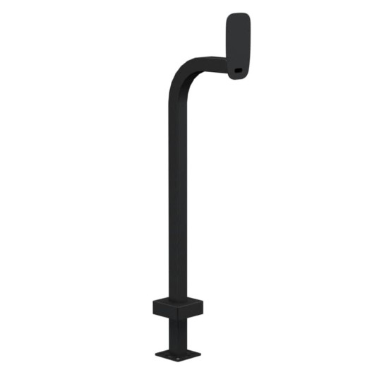 44" Steel Gooseneck Pedestal with 12" Curved Neck for ButterflyMX 8" Surface Video Intercom (Powder-Coated Black) 