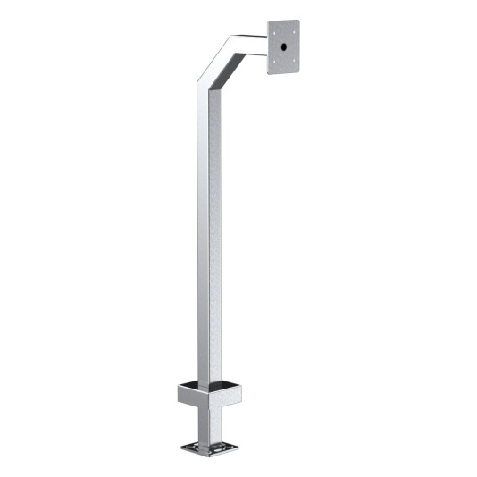 48" Stainless Steel Gooseneck Pedestal for Security Brands Ridge Keypad - 22PE1-SECB-01-304