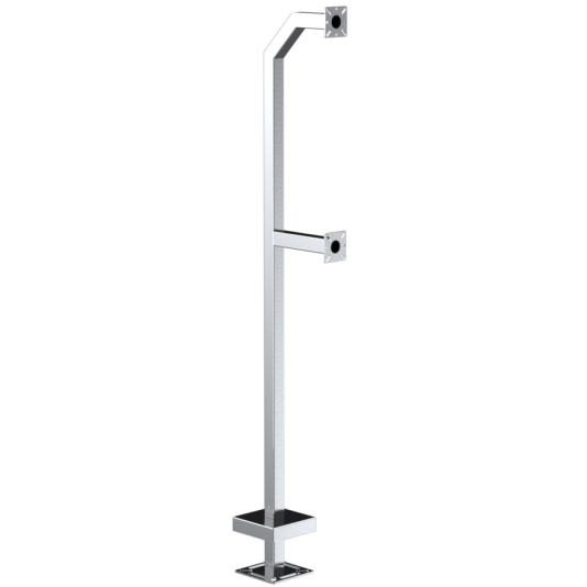 78" Dual Height Stainless Pedestal - Single Channel - 22PE2-EBMU-02-304