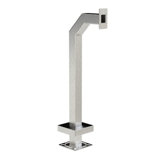 42" Stainless Steel Gooseneck Pedestal for Surface Mount RDRQR (Brushed Stainless)