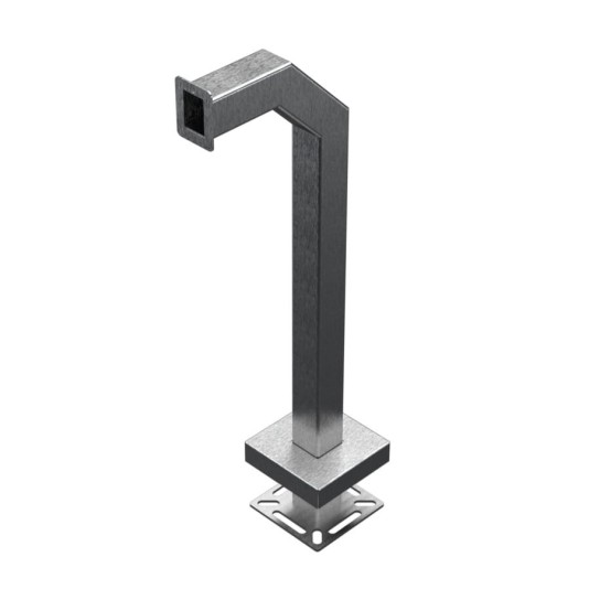 42" Stainless Steel Gooseneck Pedestal for Surface Mount Single Gang Cutout (Brushed Stainless)  