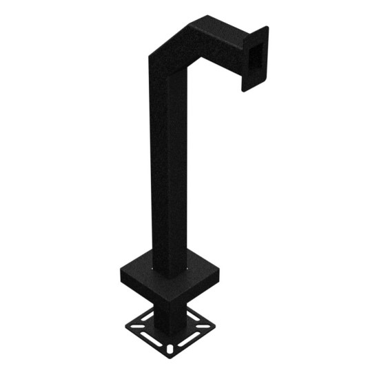 42" Heavy Duty Steel Gooseneck Pedestal for Surface Mount Single Gang Cutout (Powder-Coated Black)