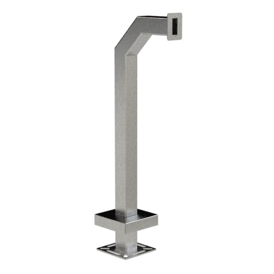 42" Stainless Steel Gooseneck Pedestal for Single Gang Surface Mount Devices (Brushed Stainless)  
