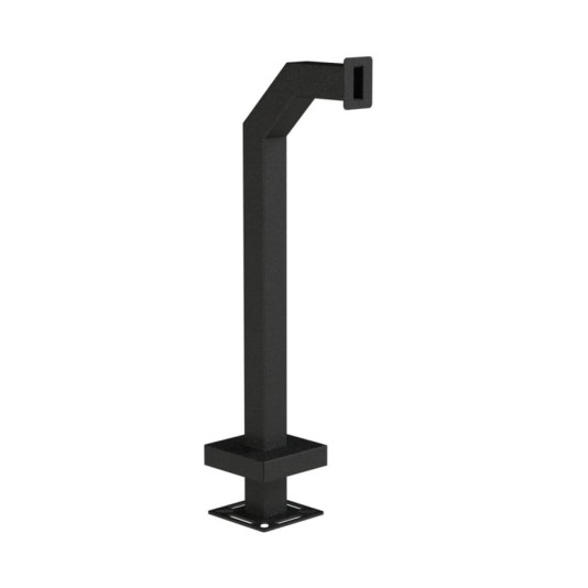 42" Steel Gooseneck Pedestal for Single Gang Surface Mount Devices (Powder-Coated Black)  