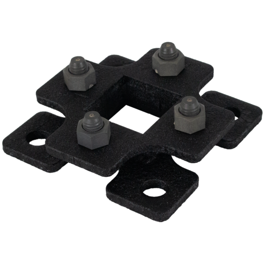 5" X 5" Steel Break Away Base Plate for 2" x 2" Gooseneck Pedestals (Powder-Coated Black) - 55BRE-PRO-01-CRS