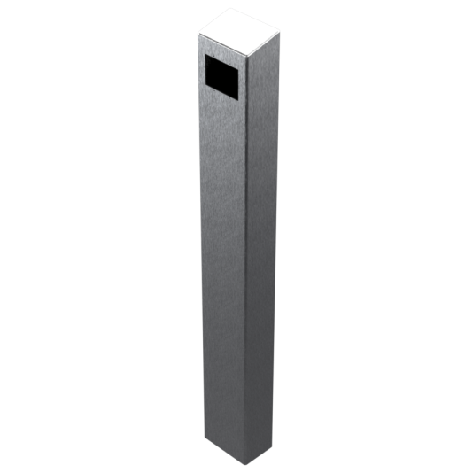 47" Stainless Steel Rectangular Tapered Top Tower Pedestal for Double Gang Cutout (Brushed Stainless) Pad-Mount - 64TOW-PPRO-02-304 (Default)