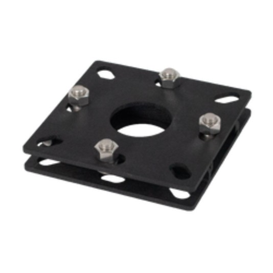 8" X 8" Steel Lay-Down Base Plate for 3" Sq. and 4" Sq. Gooseneck Pedestals (Powder-Coated Black) - 88LAY-PRO-01-CRS