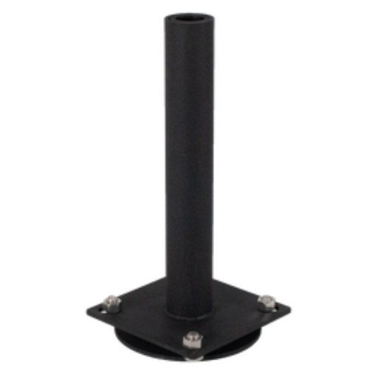 8" X 8" Steel Swivel Baseplate for 3" Sq. and 4" Sq. Gooseneck Pedestals (Powder-Coated Black) - 88SWI-PRO-01-CRS