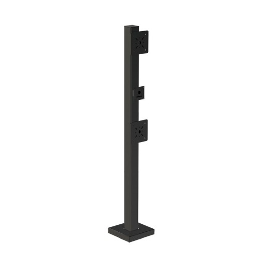 77" Heavy-Duty Triple Head Gooseneck Pedestal For Special Projects (Pad Mount) - HD-78-4-TSP
