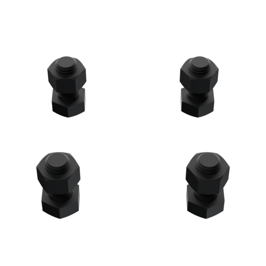 1/2" Nylon Bolts and Nuts for Break Away Bolt Kit (Powder-Coated Black) - SHEAR-500