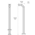 42" Stainless Steel Architectural Gooseneck Pedestal (Pad Mount) 42-3-12-SS Dimensions