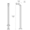 72" Stainless Steel Architectural Gooseneck Pedestal (Pad Mount) 72-3-12-SS Dimensions