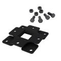 8" X 8" Steel Break Away Base Plate for 3" Sq. and 4" Sq. Gooseneck Pedestals (Powder-Coated Black) - 88BRE-PRO-01-CRS