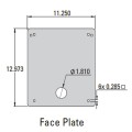 48" Heavy Duty Aluminum Pedestal With Large Face Plate (Pad Mount) - HD-DK-ALUM-BLK Face Plate Dimensions