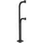 64" and 42" Black Steel Dual Height Gooseneck Pedestal with Rectangle Tube (Pad Mount) 64-9C-D