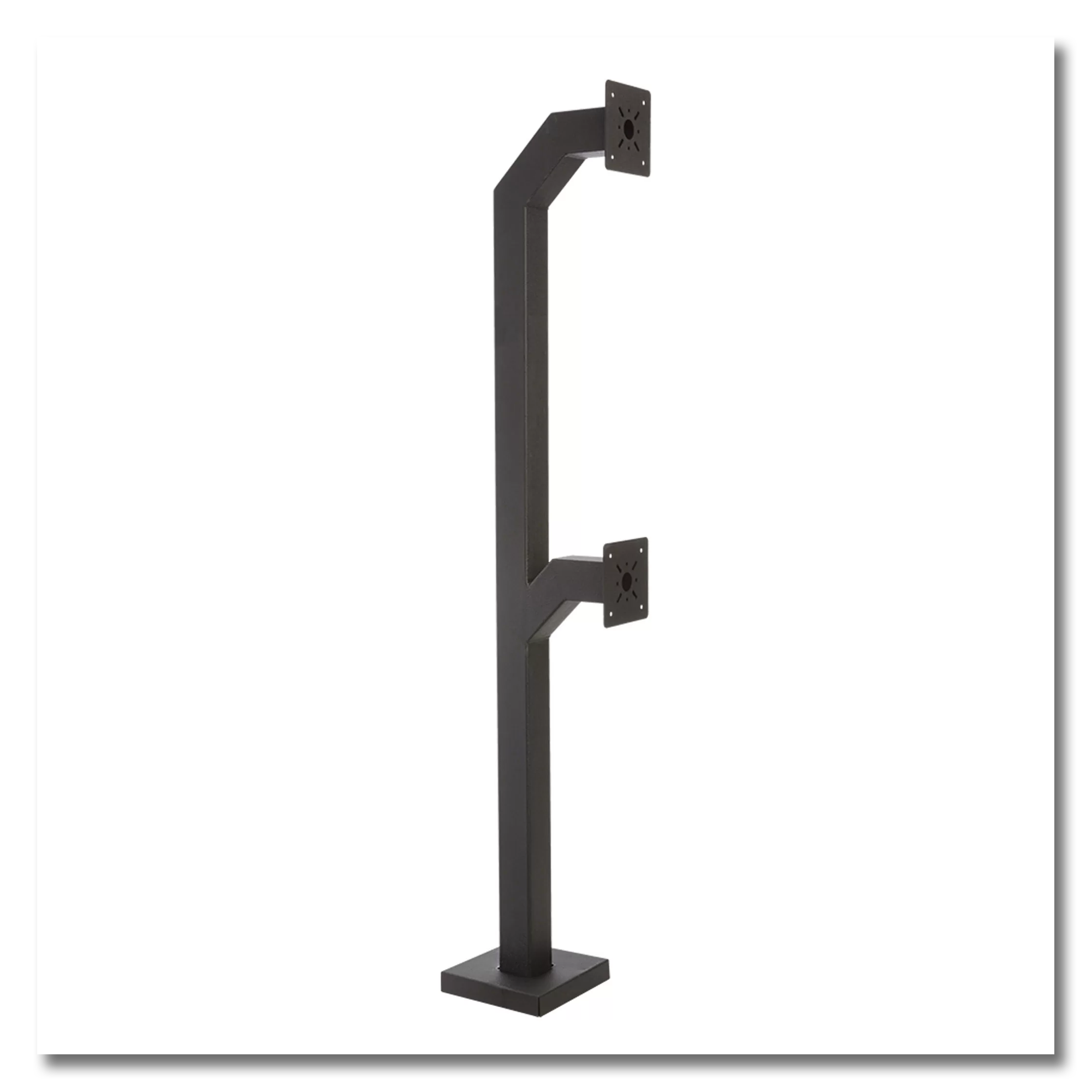 84 dsp 4 12 12 84 inch and 44 inch heavy duty steel dual height black gooseneck pedestal  pad mount