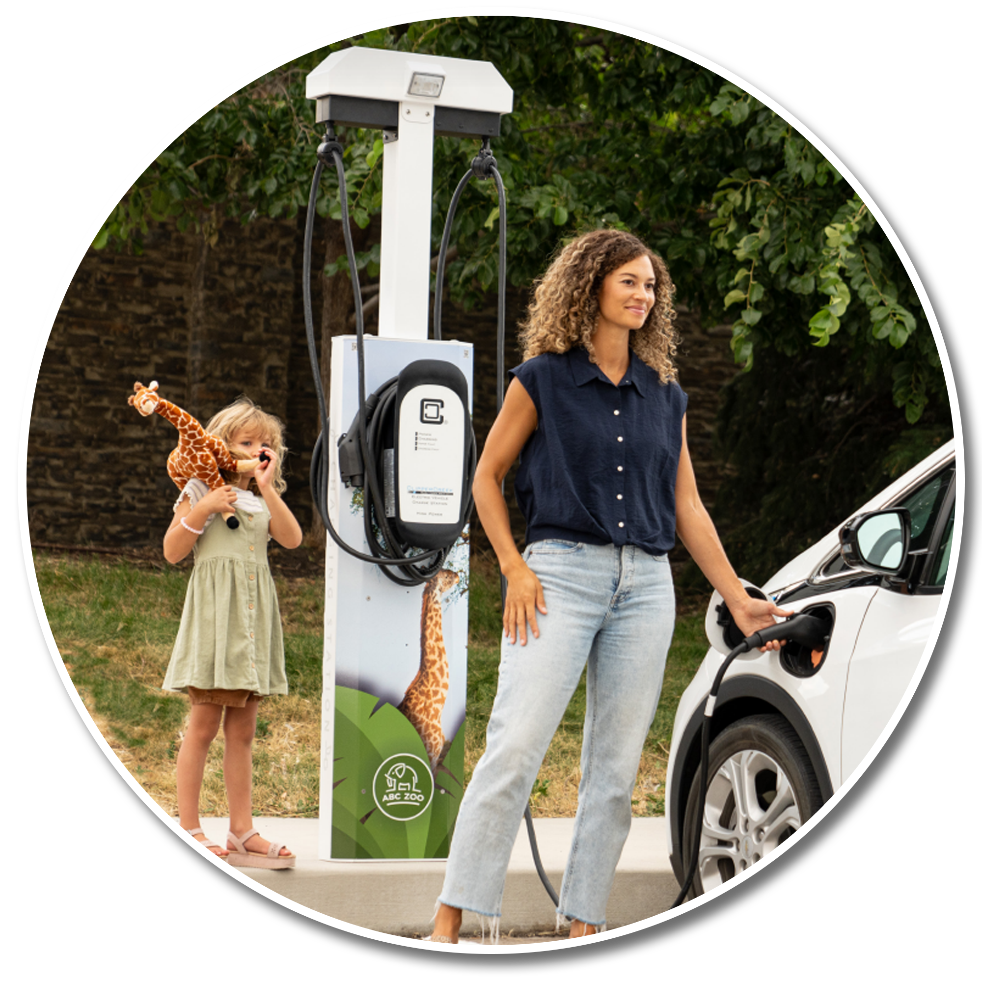 EV charging station brandable by pedestal pro